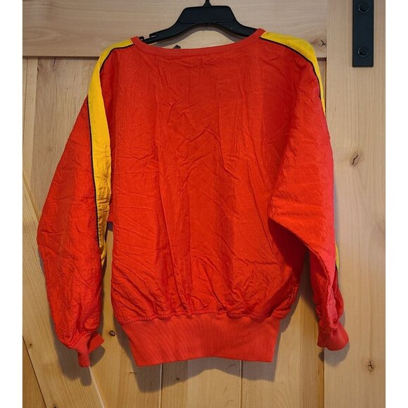 Vintage Lizwear Women Sz M Red Yellow Nylon Sweatshirt Wonder Women Marvel Vibes - Picture 2 of 15